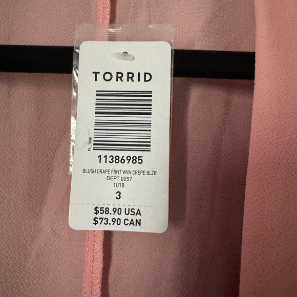 NWT Torrid Pink Crepe Blazer 3x - Picture 2 of 2